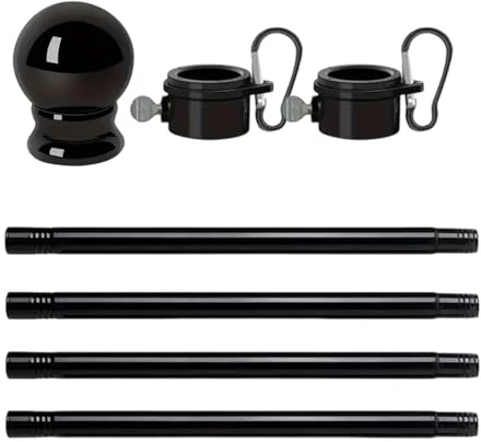 Pennone Bandiera per Esterno Casa,Con Anelli Girevole a 360 Gradi In Acciaio Inox 180 Centimetri,Asta Bandiera In Acciaio Inox Casa | Per Garage Giardino Terrazza Giardino Separazione Tetto Parete