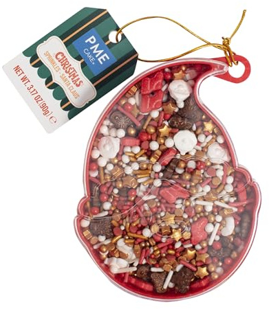PME Cake Décorations de Noël Comestibles | Père Noël (90g) | Décorations Festives pour Gâteaux, Cupcakes, Biscuits et Pâtisseries d’Hiver