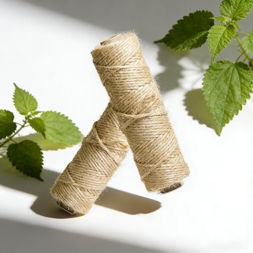 Euboer Jute Twine 50m x 2Pcs, 3mm Brown Garden Twine, Natural Brown Jute String Twine for Crafting, Gardening Use, Decoration, Gift Wrapping (3mmx100m)