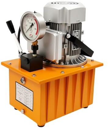 Elektrische Hydraulikpumpe 750W 220V, Professionelles Hydraulikaggregat bis 70MPa/10000PSI für Hydraulikzylinder Doppelwirkend, Industrietauglich mit Manometer für Heben, Pressen Und Biegen