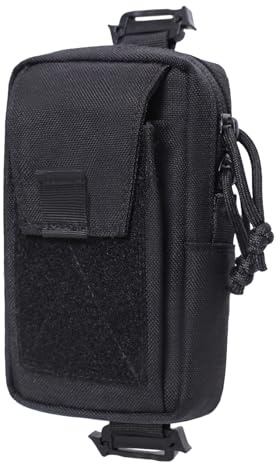 Bolsas con Correa Frontal para Mochila: Bolsillo de Nailon con Cremallera, Organizador Ajustable para Accesorios | de Almacenamiento compacta Multiusos para Correa de Hombro de Mochila