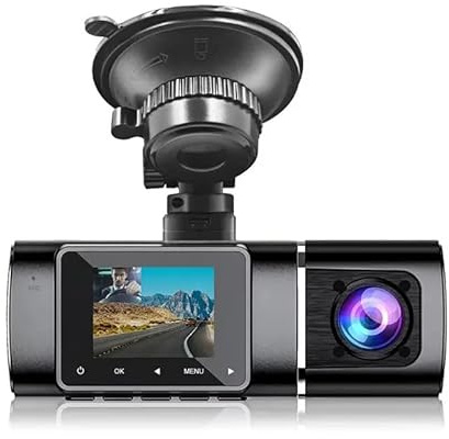 Dashcam Auto avec Batterie intégrée, caméra Voiture Avant 1080P, Vision Nocturne, Mode Parking détection de Mouvement, Installation Ventouse USB-C, Solution fiable et économique pour Protection