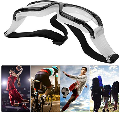 ERYUE Lunettes de Protection de Sport Anti-buée pour L'entraînement en Plein Air et le Cyclisme, Monture Lunettes sécurité Bleue en Matériau PC pour la Pratique du Football, du Basket-ball (Noir)