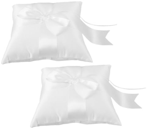 HAPINARY Coussin d'alliances nœud pour cérémonie 2pcs en Tissu léger décoratif pour Mariages et Anniversaires