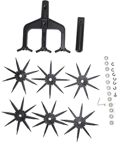 Generic Cultivador Rotativo, Escarificador de Suelo de Jardín ABS, Cultivador Rotativo, Aireador de Jardín de Empuje Manual 2 en 1 con Rueda Extraíble, 20 X 15,7 Cm para Cultivo de Huertos en