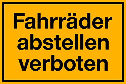 selbstklebendes(!) Schild, Fahrräder anstellen verboten, 300 x 200 mm, 1,5mm dick