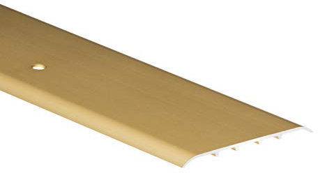 Aluminium-Schutzleiste 1 meter, Breit 80mm, Türschwelle, Übergangsprofil Flach oval, Übergangsschiene mit Befestigungsstifte, Gold – CEZAR