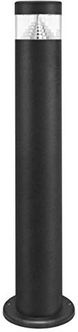 Long Life Lamp Company Modern LED Bollard Post Light Outdoor Garden Pathway Lighting Warm White Stainless Steel Black Finish IP44 240v ZLC305WW