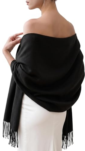 FURTALK Womens Scarf Ladies Pashmina Shawls and Wraps Large Soft Warm Blanket for Gifts Winter, Black