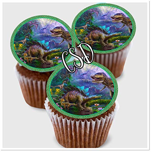 CSD Muffinaufleger Geburtstag Dinosaurier M9, Premium Esspapier Oblaten, Geburtstag