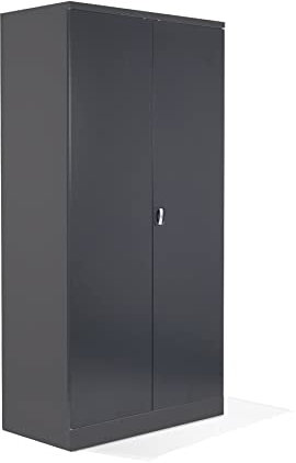 Schrank & Stuhl XXL Werkzeugschrank – Werkstattschrank mit 4 höhenverstellbaren Fachböden, Stahlschrank für Werkzeuge, 195 x 92 x 60 cm (H x B x T), Anthrazit