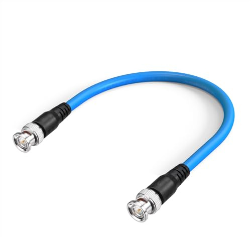 Superbat Cavo SDI 3G/6G/12G BNC 75 Ohm Maschio a Maschio Belden 1694A 30cm | Doppia Schermatura, Placcato Oro, Sovrastampato, 18AWG, 4K UHD/8K, 1 Pezzo, per Blackmagic, Telecamere, Convertitori, Monitor