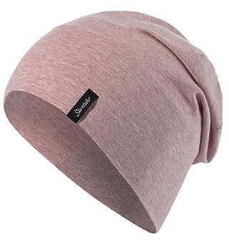 Sterntaler OCS Beanie Melange – Mädchen Baby Mütze aus Melange-Singlejersey (Bio) – weiche Kopfbedeckung mit zwei Tragevarianten – lässige Übergangsmütze für Babys & Kinder – samtrosa, Gr. 47