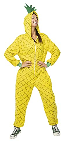 Rubies Disfraz Piña para adulto, Unisex, talla Única, Jumpsuit con capucha, original halloween, carnaval, fiestas, despedida de soltero, Cosplay y cumpleaños.