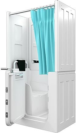 AcquaVapore Senioren Dusche Sitzwanne Duschbadewanne mit Tür Seniorenwanne S08D-B-L