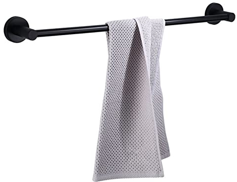 AYVADA Wandmontierter Handtuchhalter schwarz, Badezimmer-Handtuchhalter, Einzelhandtuch-Aufbewahrungsregal, Badetuchhalter aus Edelstahl SUS304 (Größe: 100 cm)