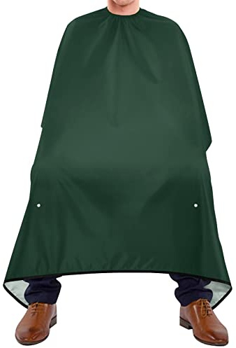 Capa De Peluquería Profesional 140x168cm, Color Verde Oscuro Liso. Capa Peluquerías Ajustable Personalizada Delantal De Peluquero, Para Mujeres, Niños