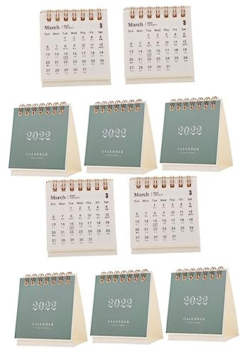 ABOOFAN 10stücke Tischkalender Teiliges Einfaches Und Modernes Design Stabiler Dreieckiger Sockel Für Schreibtischdekoration Und Home Office Aus Hochwertigem Papier Gefertigt
