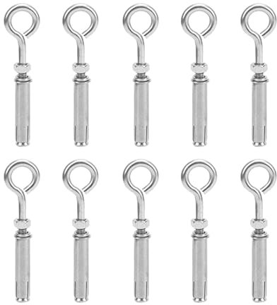 GETREY Expansionsbolzen Rawl, Ankerbolzen, M6X40mm Expansionsbolzen Ankerbolzen 304 Edelstahlring Hebeanker Augenbolzen Expansionsringbolzen (10 Stück) (Farbe: Silber)