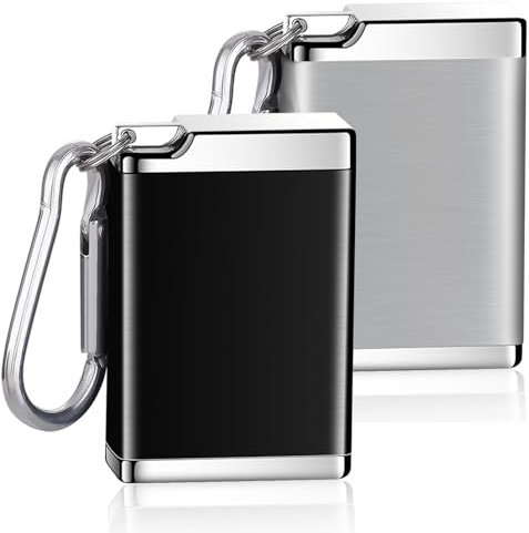 2 Stück Taschenaschenbecher, Reiseaschenbecher, Tragbarer Aschenbecher, Zigaretten Taschenascher, für unterwegs,Reisen,Auto,Camping & Festival (Schwarz, Grau)