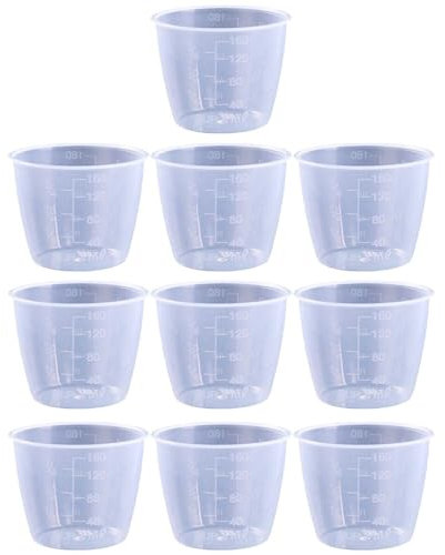 Luxylei Taza Medidora De Arroz PP De Calidad Alimentaria, Vasos Graduados Transparentes, Tazas Medidoras De Plástico, Suministros De Cocina para Ingredientes Líquidos Secos, 10 Uds.