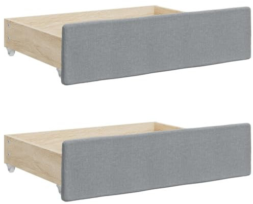 vidaXL Tiroirs de Rangement Dessous de lit 2 pcs Gris Clair, tiroir de Rangement, Accessoire de Chambre à Coucher, unité de Rangement de lit
