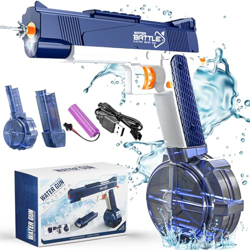 MULEVIP Pistola ad Acqua Elettrica,Pistola Acqua Elettrica,Pistola Elettrica ad Acqua,Pistole ad Acqua Elettriche ad Alta Capacità 434CC+58CC,Water Gun Electric,per Estate Giardino Piscina Spiaggia