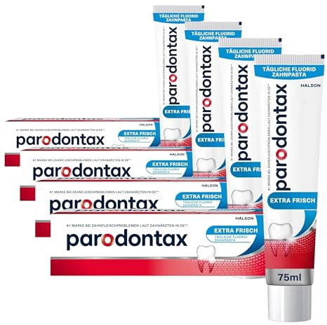 Parodontax Extra Frisch Zahnpasta, 75ml, hilft Zahnfleischbluten zu reduzieren und vorzubeugen (Packung mit 4)