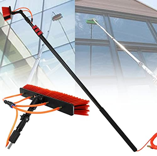 Wassergespeiste Teleskop-Waschbürste für Fenster, Glas, Wand, Reinigung, Verlängerungsstange, ausziehbarer Reiniger, Wintergarten, Dach, Photovoltaik-Panel, Reinigung, Teleskop-Bürstenwerkze