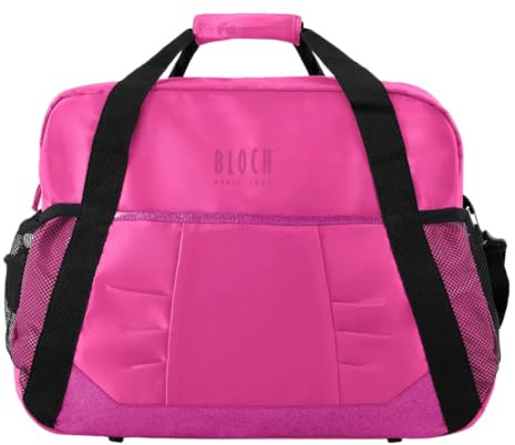 Borsa Recital A6350 per Bloch Sport Danza Classica Ballo Fitness Palestra Allenamento Ballerina Borsetta Borse Relax Tracolla Spettacoli Gara Gare Rete (Fucsia, H 31 x L 45 x P 18 cm)