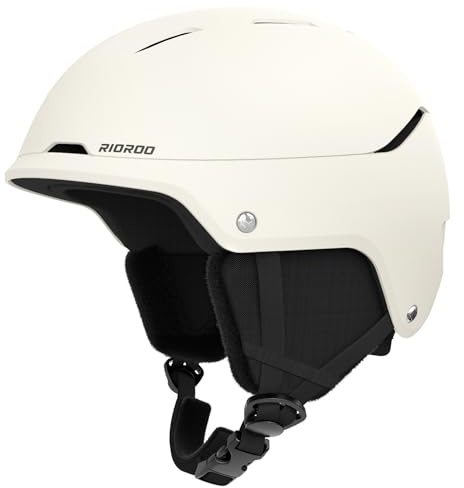 RIOROO Casco de Esquí, Cascos de Esquí Hombres Mujeres Jóvenes,Casco de Snowboard con Ventilación Ajustable Fluff,Compatible con Gafas de Esquí,Snowboard Motos de Esquí Cortaviento.