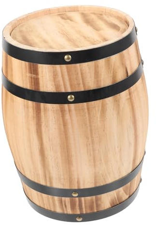 SHOWERORO Botte Di Legno Decorativa Per Vino Rosso, Barile Di Birra Vintage in Legno Naturale, Decorazione Artigianale Per Locale e Arredamento Da Bar, Resistente e Multifunzionale