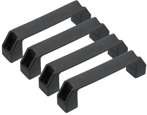 PATIKIL 4 Pezzi Maniglie per Mobili in Plastica, Distanza Fori 150mm, Maniglia Quadrate Pomelli Ferramenta per Cassetti Cucina Bagagli Attrezzature Meccaniche Ante Armadietti, Nero