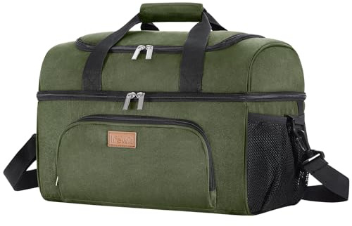 Lifewit Nevera Portatil Tela, Bolsa Nevera Porta Alimentos, Diseño de Doble Capa para Bolsas Termica, Grande Bolsa Termica porta Alimentos para Playa, Viaje, Picnic, Verde 30L
