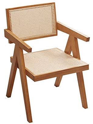 Rattan-Sessel, Esszimmerstuhl für die Wiederherstellung alter Wege, Freizeit, Schiebe-Holzstühle für Esszimmer