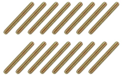 sourcing map 16 Pack Fully All Threaded Rod 1/4 Thread, 2 Length, Thread Screw Threaded Rod Screw Sofa Foot Screw Bolt for Chair Furniture Mounting Assembly Fastening