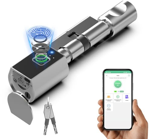 Anweller Serrure de Porte Électronique Intelligente à Empreintes Digitales avec Code Numérique, Clé et Application - Installation Facile