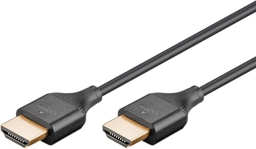 goobay Slim HDMI 2.1 Kabel mit Ethernet, 2 Meter, Ultra HD bis zu 8K/60Hz bei 48 Gbit/s, 3D & HDR Unterstützung, HDCP 2.2, ARC, CEC, Knickschutz, 75299
