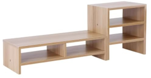 Support De Moniteur De Bureau Ordinateur portable moniteur Riser bureau debout en bois organisateur de stockage 3 couches étagère ordinateur support de stockage ordinateur moniteur Riser Pour TV, Ordi