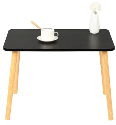 WODFARR Kleiner Beistelltisch aus Holz, Betttisch für Wohnzimmer, Schlafzimmer, Balkon (Schwarz, 60 x 40 x 40 cm)
