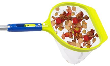 Épuisette de Nettoyage pour Piscine - Filet à Mailles Fines pour Feuilles | Équipement de Nettoyage pour Débris avec Perche Télescopique pour Bassin, Fontaine et Spa