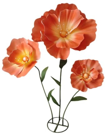 Baoblaze Fiori Giganti per Decorazioni Nuziali con Base in Piedi, Eleganti Festoni Floreali Decorativi per Feste Nuziali, Decorazioni per Il Soggiorno, Arancione Chiaro