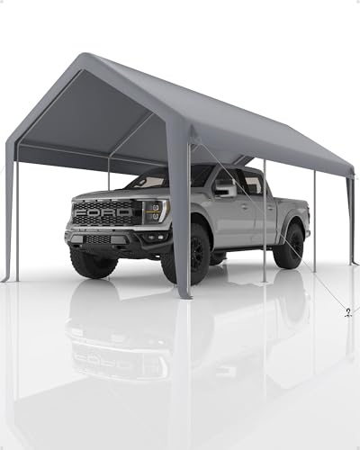 13'X20' Carport Replacement Canopy Cover, Heavy-Duty Carport Garage Car Shelter, Waterproof & UV-Resistant Replacement Canopy Top (Frame Not Included)
