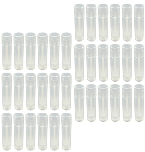 LOLIPPYY 60 Stück Lippenpflegestift Behälter Leer Nachfüllbar DIY Lippenbalsam Tube Kosmetikdosen Transparent Kleine Dosen Für Lippenpflege Selber Machen Reisegeeignet