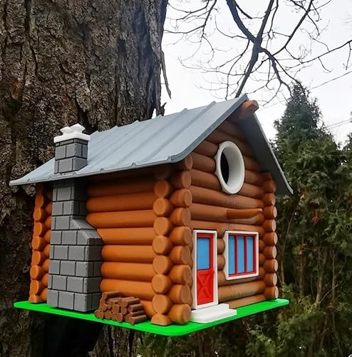 ZZTDHG en rondins, Construction PETG, x 20 cm, décoration Rustique, nichoir extérieur résistant aux intempéries avec Porte de Nettoyage