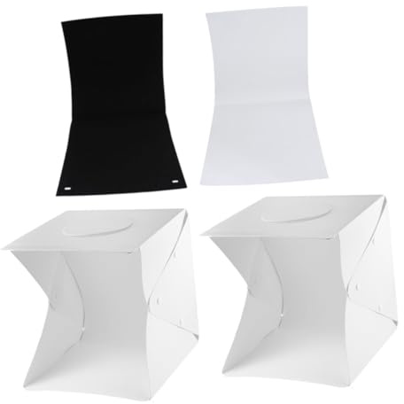 HIAKDOFT Light Box Fotografico Portatile 30Cm con LED Kit Scatola Luminosa Mini con Sfondi Nero e Bianco per Fotografia di Piccoli Oggetti Adatto a Professionisti e Appassionati dello