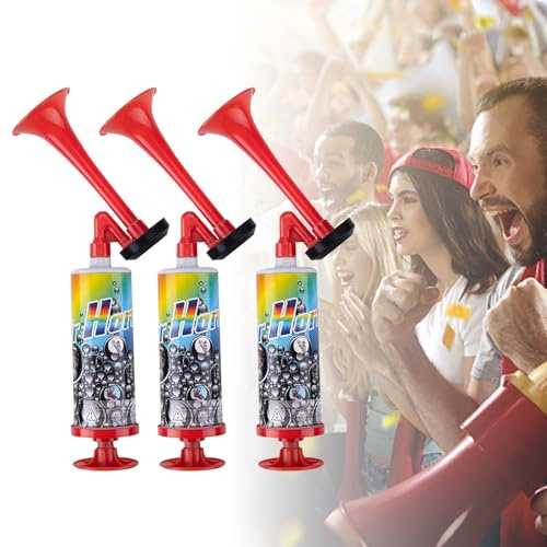 3 Stück Air Horn, Signalhorn Für Fußballfans Und Sportveranstaltungen, Tröten, Weihnachten und Halloween Karneval Hörner, Laute Hupe Für Partys Und Maritime Sicherheit, Handheld Luftdruck Airhorn