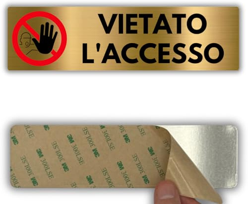 LEIASA | Cartello Vietato Accesso - 5x18 cm - Alluminio - Ingresso Sbarrato | Targa Divieto d'Accesso, Adesivo Area Sorvegliata, Segnale Personale Autorizzato, Insegna Accesso Riservato ai Mezzi