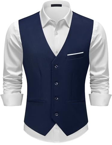 Autsel Gilet Homme Costume Élégant Slim Fit Gilet Smoking Ajusté Mariage | Cérémonie, Soirée, Affaires, Veston, Sans Manche, Classique, Poches, Formal, Clothing, Wear