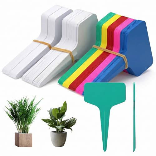 200 cartelli per piante, targhette per piante, etichette per piante da scrivere, in plastica, accessori da giardino, per verdure, erbe, fiori (colorati)